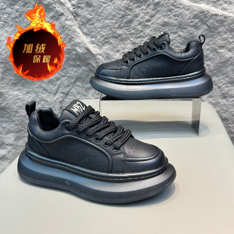 韩版2025男鞋冬季新款厚底增高超轻软底运动休闲鞋轻奢舒适老爹鞋