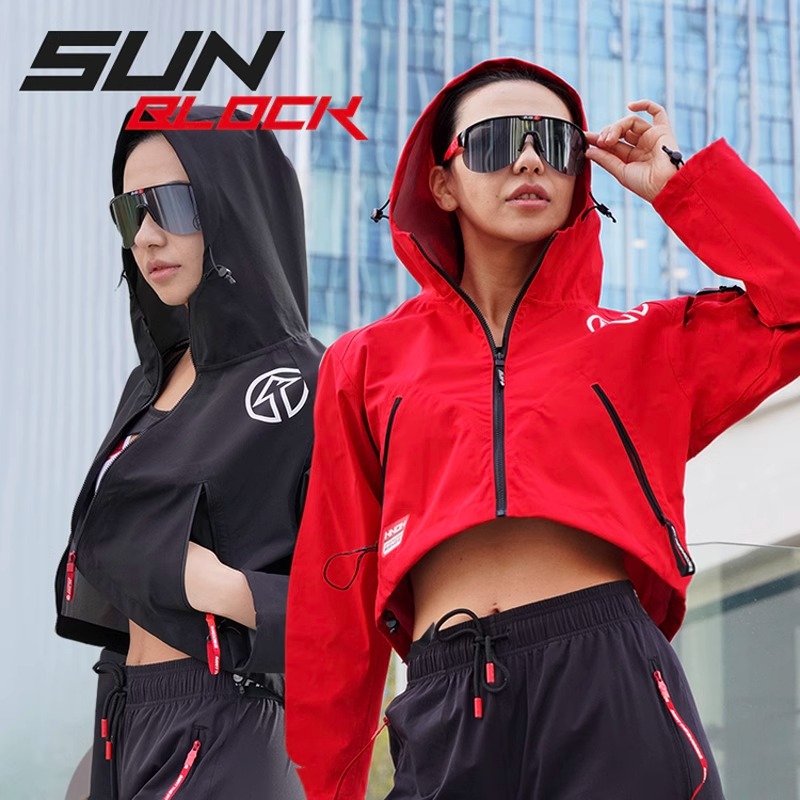 BIGK 大K官方旗舰店 SUNBLOCK 春秋冬季女子短款连帽夹克外套上衣