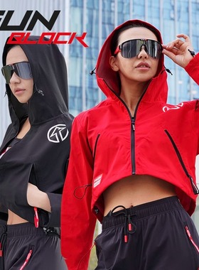 BIGK 大K官方旗舰店 SUNBLOCK 春秋冬季女子短款连帽夹克外套上衣