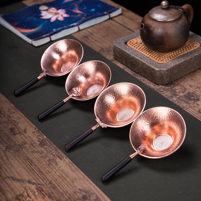 精美茶漏器铜制公道杯创意过滤网茶道手工日式家用茶具配件茶漏