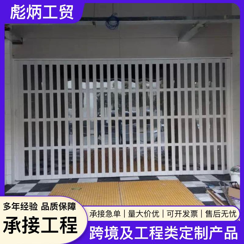 洗车美容吊轨铝合金水晶折叠门简易推拉移门商铺商场车间透明隔断