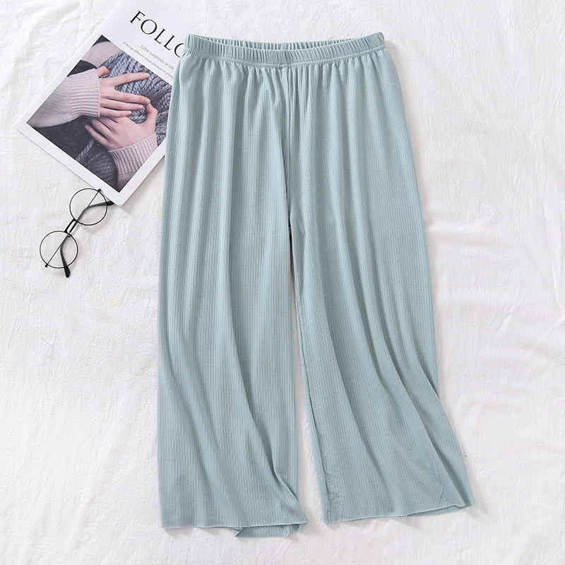 睡裤女夏七分裤短裤纯棉弹力罗纹棉家居裤宽松外穿空调阔腿裤薄款,女士内衣/男士内衣/家居服,睡裤/家居裤,淘宝优惠券,粉丝福利购,淘宝优惠卷