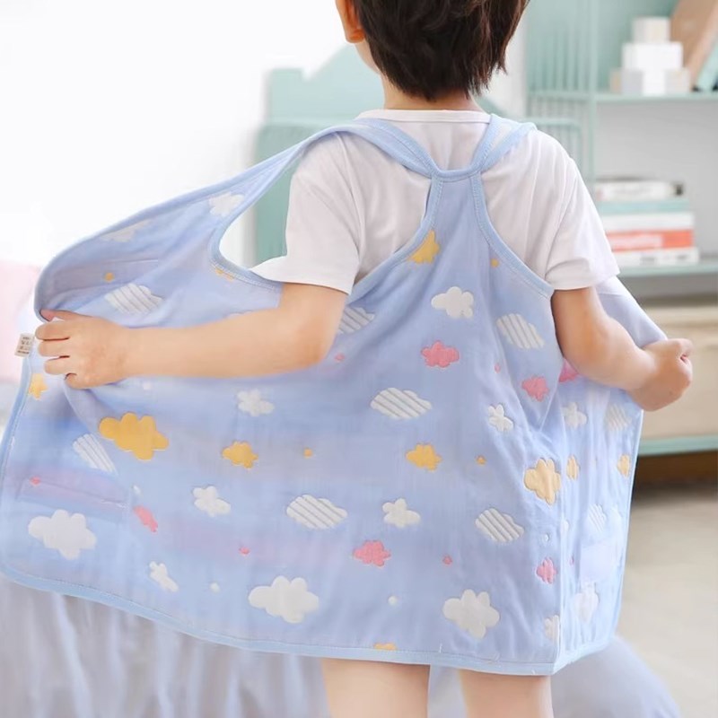 睡袋宝宝春秋薄款婴儿背心纱布夏季儿童睡觉护肚防踢被子神器夏天