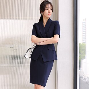 气质女神范西装 美容院工作服套装 套裙2024年新款 OL正装 夏季 职业装