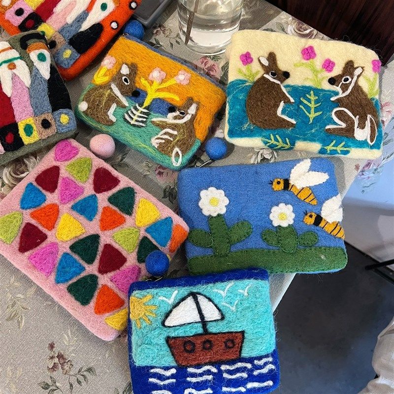 手工羊毛毡动物包包小羊大奶牛创意零钱包硬币包秋冬纯羊毛挂包,节庆用品/礼品,创意零钱包,淘宝优惠券,粉丝福利购,淘宝优惠卷