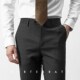 深灰色暗纹职业装 基础款 工作服长裤 西裤 微弹坠感修身 脊椎动物男装