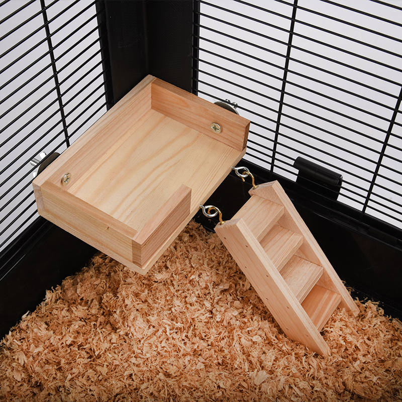 仓鼠布丁熊布景造景玩具木制品层板楼梯爬梯拱桥铃铛栅栏分层优嗖