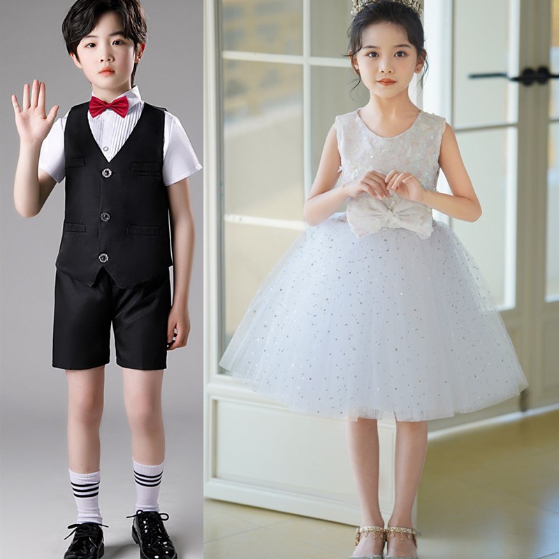 六一儿童节合唱演出服女童舞蹈蓬蓬裙男童礼服小学生毕业表演服装