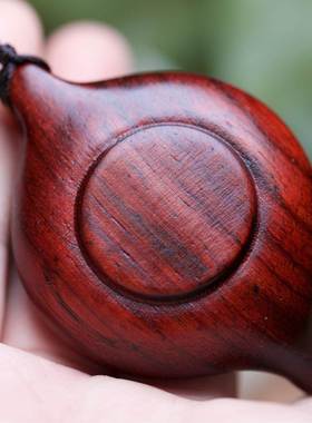 紫檀木雕茶老壶挂件手把玩件实木实心刻料把把壶茶宠汽雕车小摆件