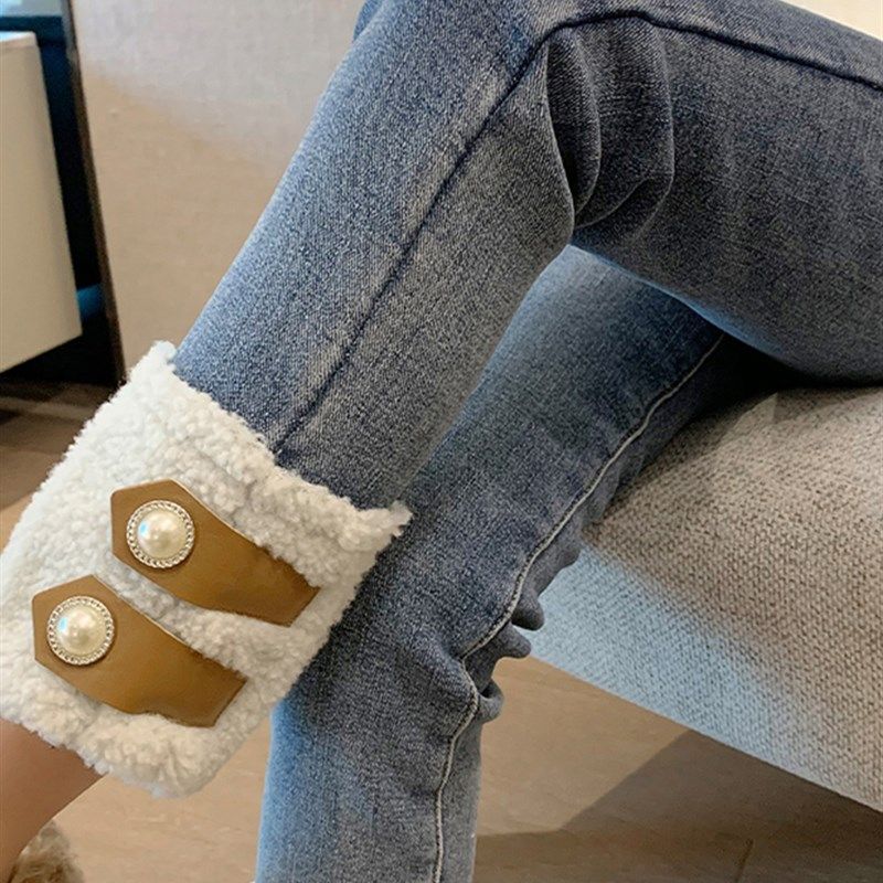 女童加绒裤子修身牛仔裤冬季2022新款中大童弹力加厚儿童洋气裤子,童装/婴儿装/亲子装,儿童牛仔裤,淘宝优惠券,粉丝福利购,淘宝优惠卷