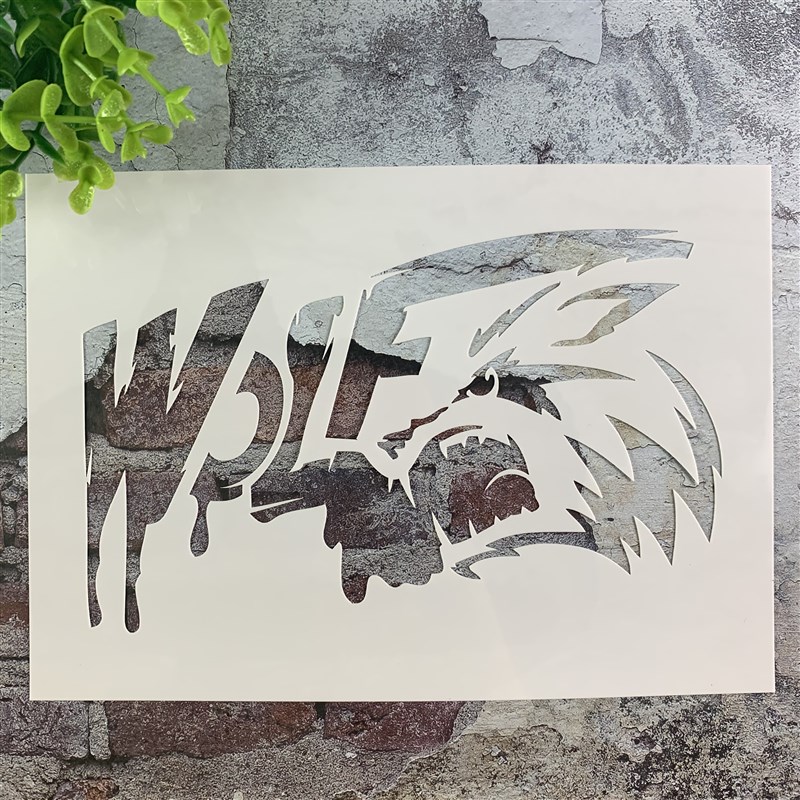 WOLF 黑板漆手绘DIY镂空模板街头喷漆卡通喷绘图案遮蔽板涂色工具