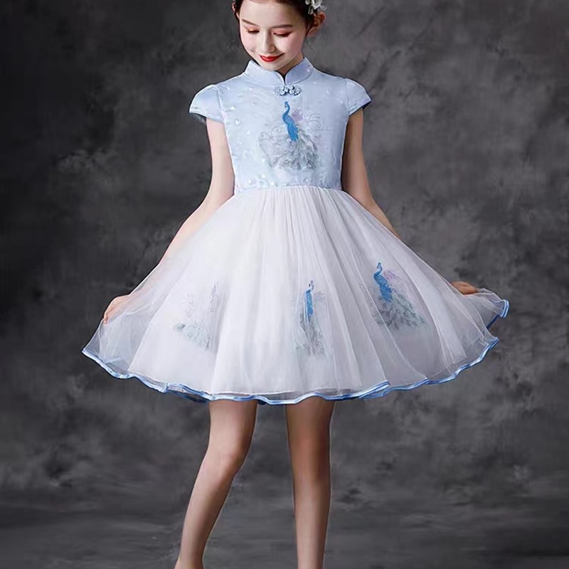 六一儿童演出服男女童大合唱演出服小学生舞蹈公主裙中国风舞蹈裙