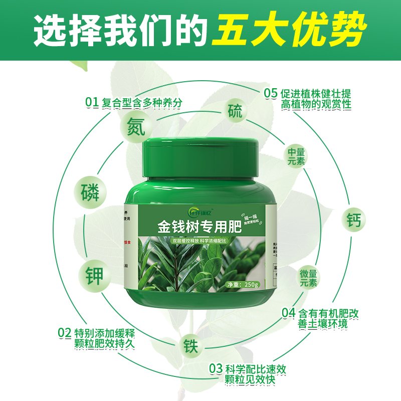 金钱树肥料专用肥叶面肥营养液发财树盆栽有机复合植物绿叶通用型