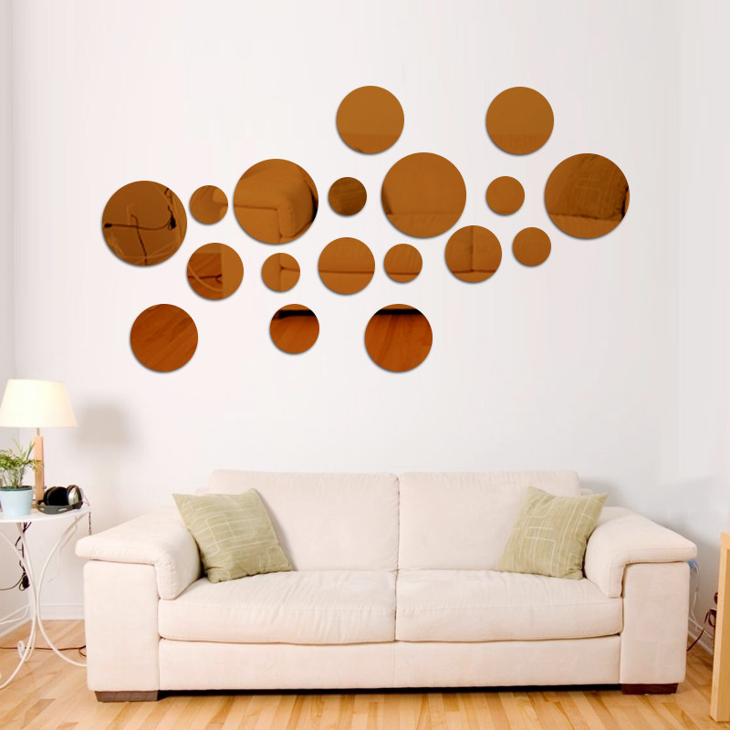 亚克力墙贴3d立体圆形自粘客厅餐厅沙发背景墙镜面装饰贴小镜片贴