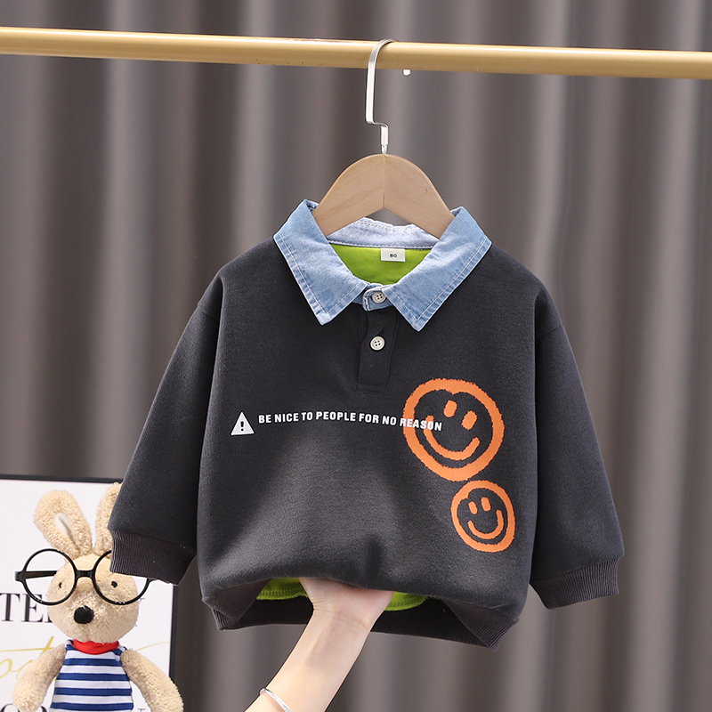 儿童长袖T恤翻领POLO衫春装春秋童装男童宝宝打底衫小童婴儿上衣