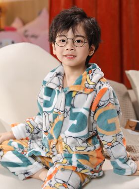 儿童秋冬睡衣套装长袖加厚法兰绒宝宝女孩子女童珊瑚绒公主家居服