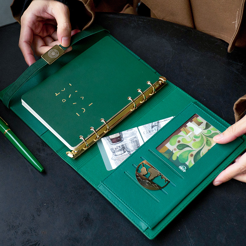 高档商务皮面工作活页本笔记本子记事本定制可印logo手账本男生版