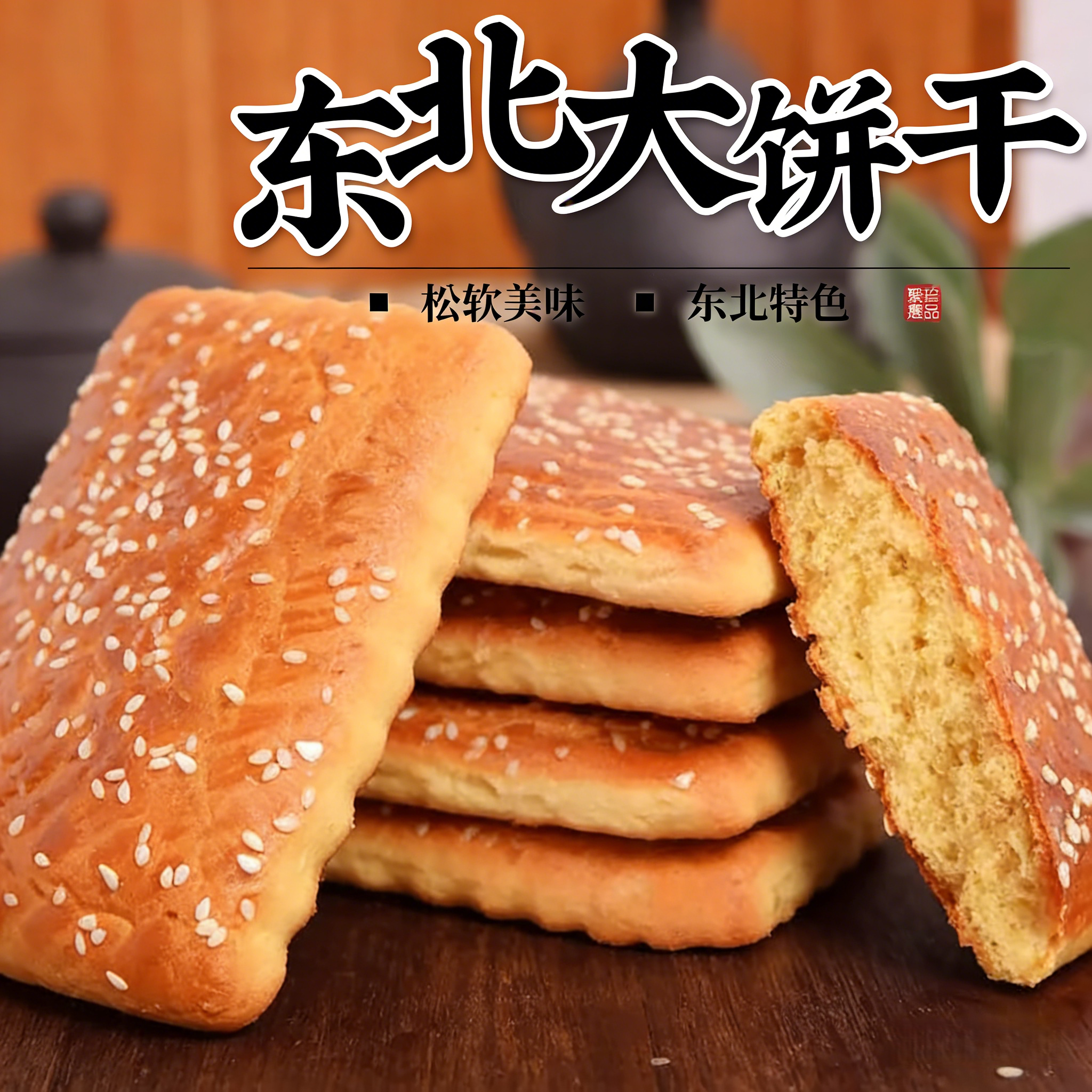 东北老式大饼干正宗发面大饼干怀旧零食鸡蛋软方饼干早餐食品