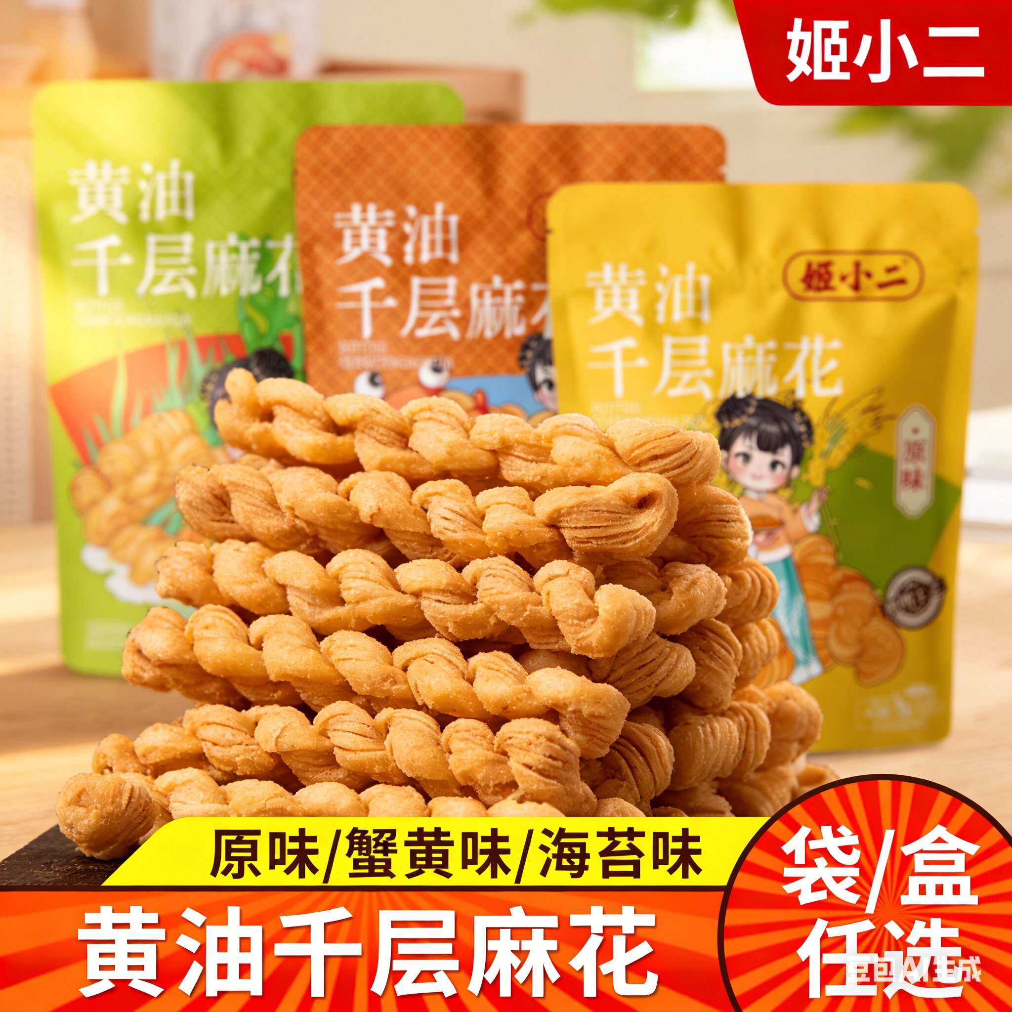 姬小二千层麻花动物黄油烘焙奶香