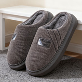 棉拖鞋 男 居家室内加绒加厚EVA防滑耐磨保暖毛毛鞋 男士 2025年冬季