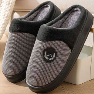 棉拖鞋男士冬季防水皮拖鞋加绒加厚居家用室内50防滑保暖冬天外穿