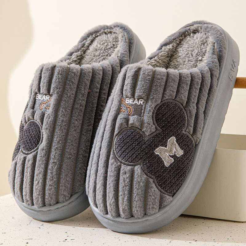 棉拖鞋男款冬季2025新款室内居家卡通保暖防滑厚底毛绒家用拖鞋女