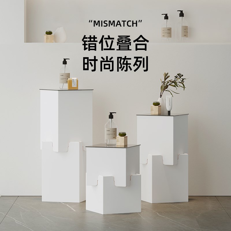 陈象错位展架不规则台立体中岛落地橱窗陈列道具展示柜桌瓦楞纸