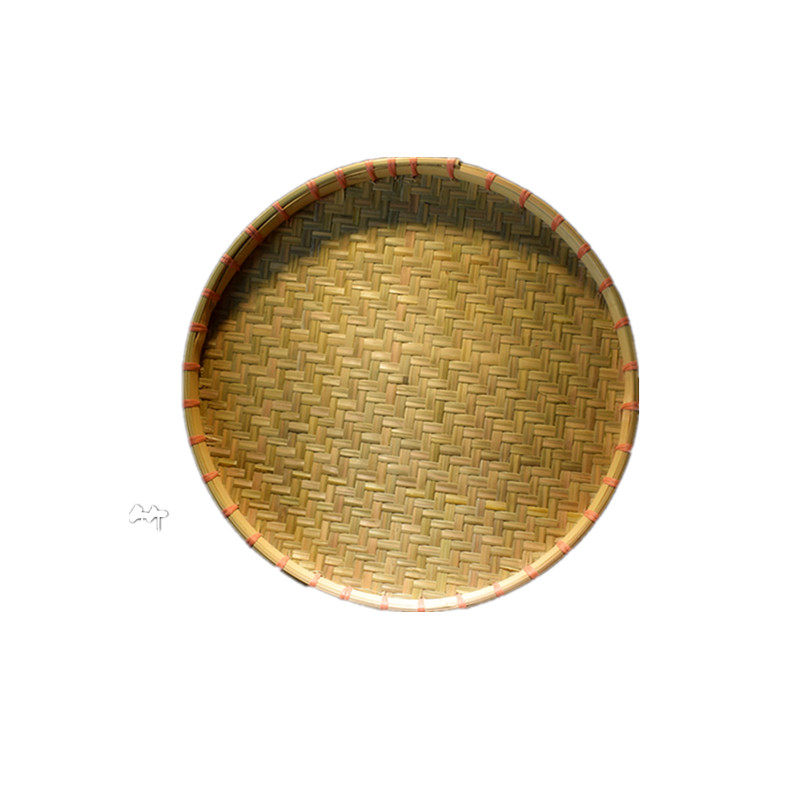 簸箕竹编晾晒圆簸箕竹匾簸盖竹筛米筛有孔无孔晾晒纯手工家用竹制