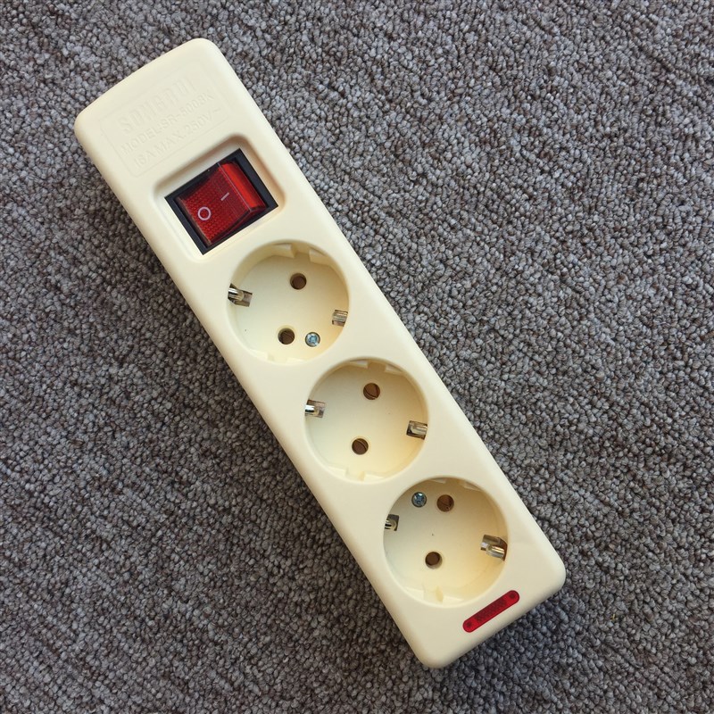 欧式插排德标排插 欧规德式接线板插头无线欧标电源插座16a不带线