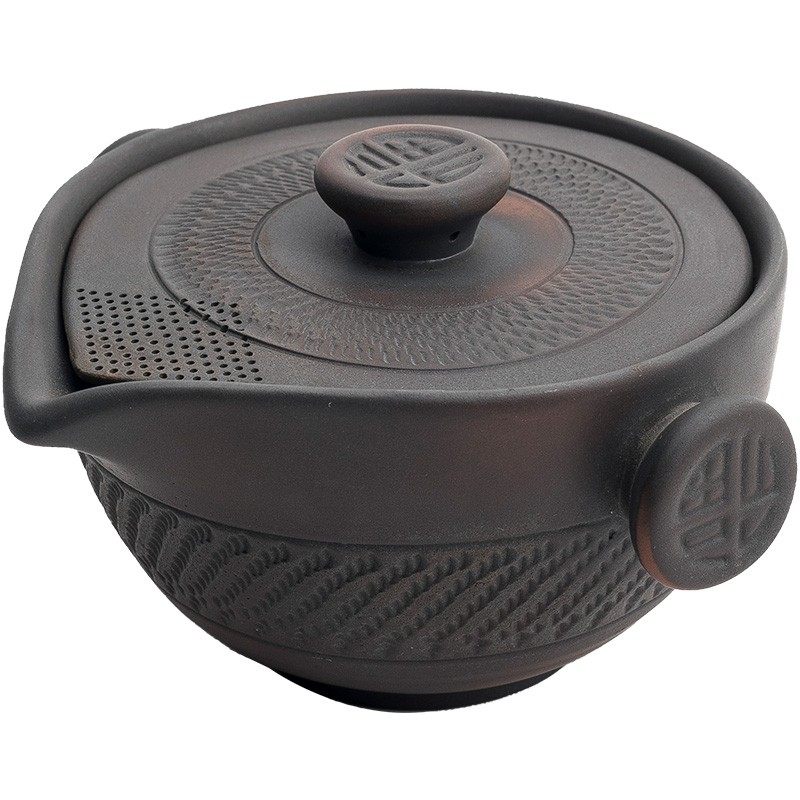 陶迷建水紫陶盖碗大号陶瓷紫砂茶壶坭兴禅意大茶碗中式功夫三才碗