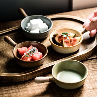 小酱碟手柄碟带把手盘子蘸料碟料汁碗好看碟子小号陶瓷小吃碟餐具
