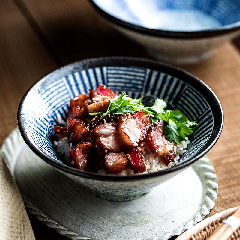 复古斗笠碗陶瓷面碗家用吃饭嗦粉