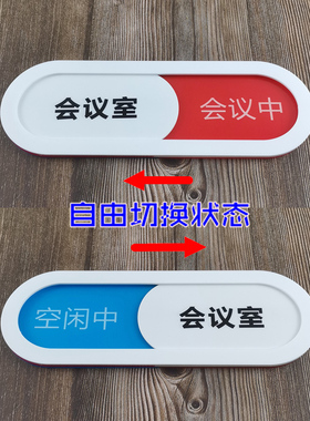 会议室可滑动状态切换牌标牌空闲中美容室诊室公司宾馆科室门牌