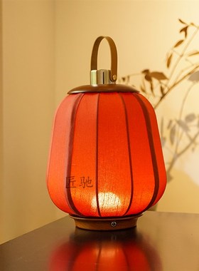 新中式台灯手提触摸充电中式婚礼床头灯卧室复古风氛围长明结婚灯