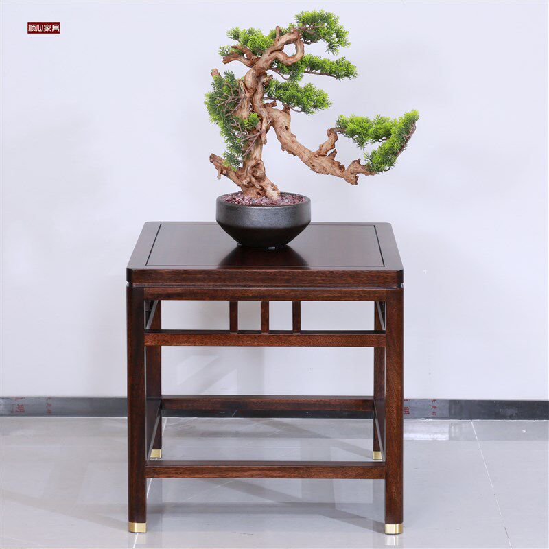 顺心家具新中式阳台小茶几乌金木休闲边几沙发边柜家用小桌子角几
