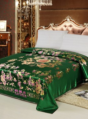 杭州丝绸织锦缎被面子老式绸缎面软缎龙凤百子高档结婚庆喜被软缎