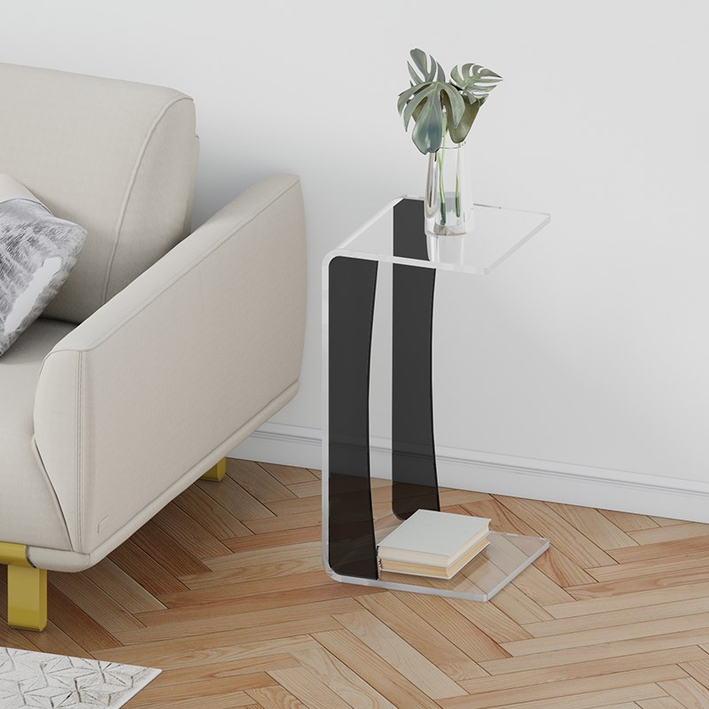 亚克力边几沙发边桌客厅轻奢角几飘窗茶几双色创意床头柜送货到家