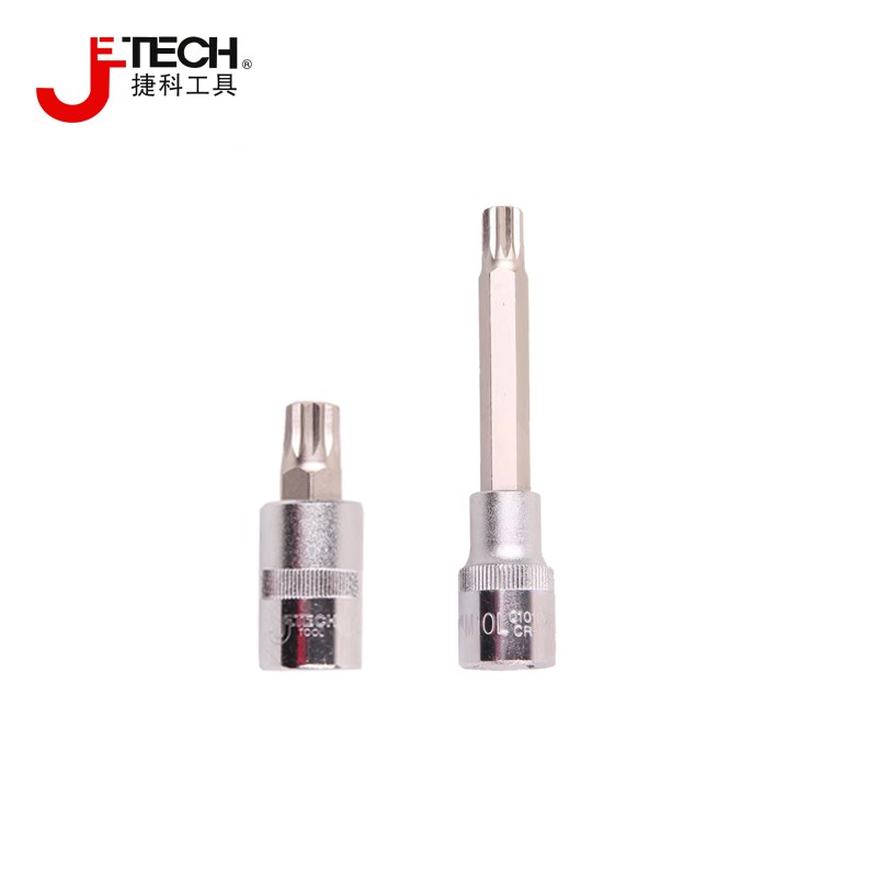 捷科1/2大飞梅花型旋具套筒头100mm长58mm短内六角批头SK1/2-T30