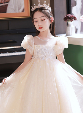 儿童晚礼服小女孩高端洋气钢琴小主持人花童蓬蓬裙女孩轻奢公主裙