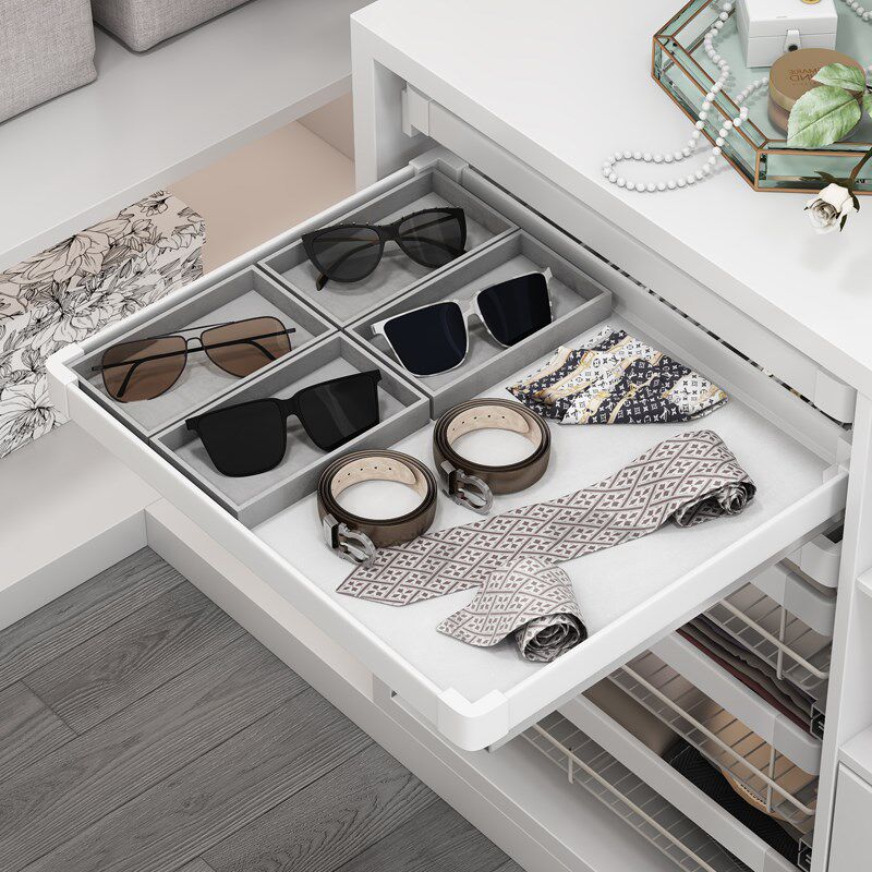 米司库衣柜饰品盒柜内裤架托盘式抽屉篮衣柜拉篮推拉式叠衣板薄抽,基础建材,衣柜拉篮,淘宝优惠券,粉丝福利购,淘宝优惠卷