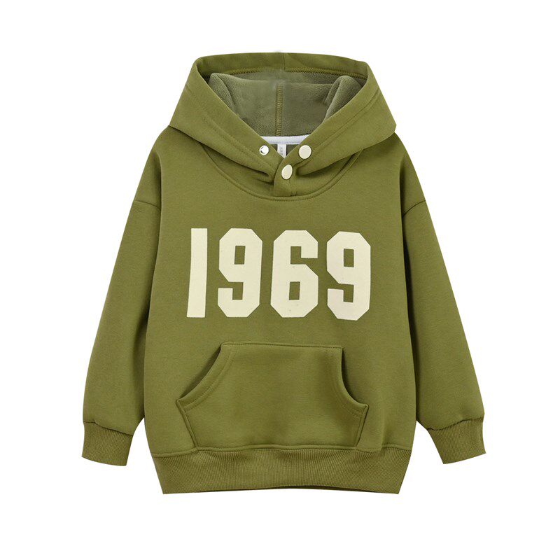 儿童加绒卫衣 男女童一体奥丽绒连帽保暖帽衫 中大童 秋冬款童装