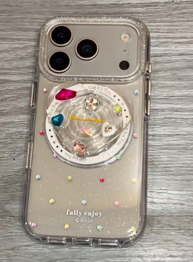 彩色点钻ins超好看可爱女孩适用iPhone17.16promax苹果14手机壳15Pro新款少女心高级13.网红14.15防摔ProMax