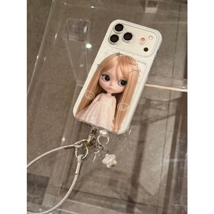 ins韩系可爱星星女孩ins奶油风适用于iPhone17ProMax全包防摔16pro手机壳韩系温柔15仙女款个性化防摔挂链ins