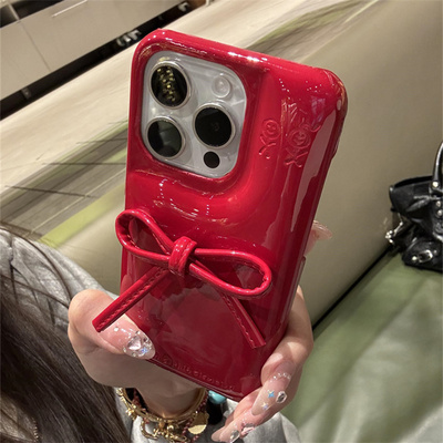 韩系ins同款多色彩蝴蝶结适用ihone16promax手机壳新款苹果15pro个性14pro不撞壳13p小众16pro防摔12保护套女