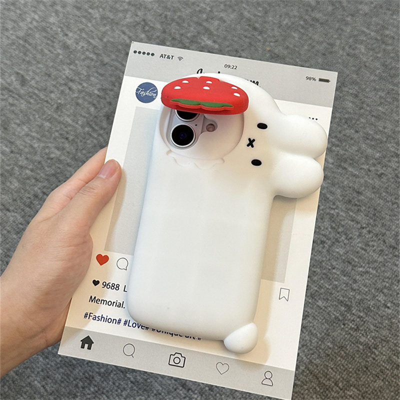 可爱镜头翻盖草莓米菲兔适用苹果16手机壳时尚卡通可爱女15promax防摔新款14plus高级感硅胶13个性超薄iphone,3C数码配件,手机保护套/壳,淘宝优惠券,粉丝福利购,淘宝优惠卷