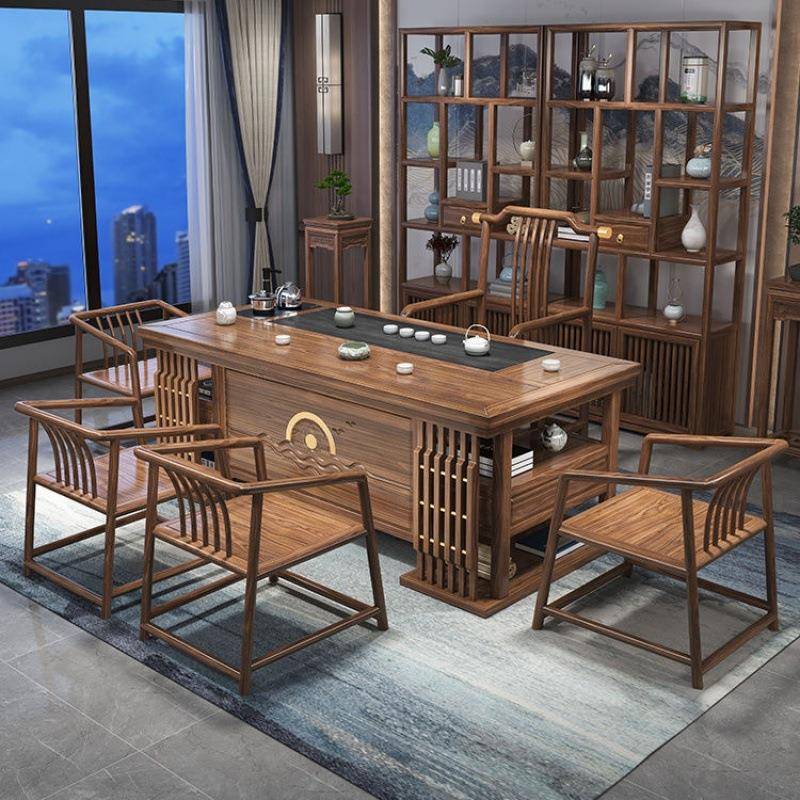 新中式茶桌全套桌椅组合实木茶几简约家用茶台办公喝茶桌一体套装