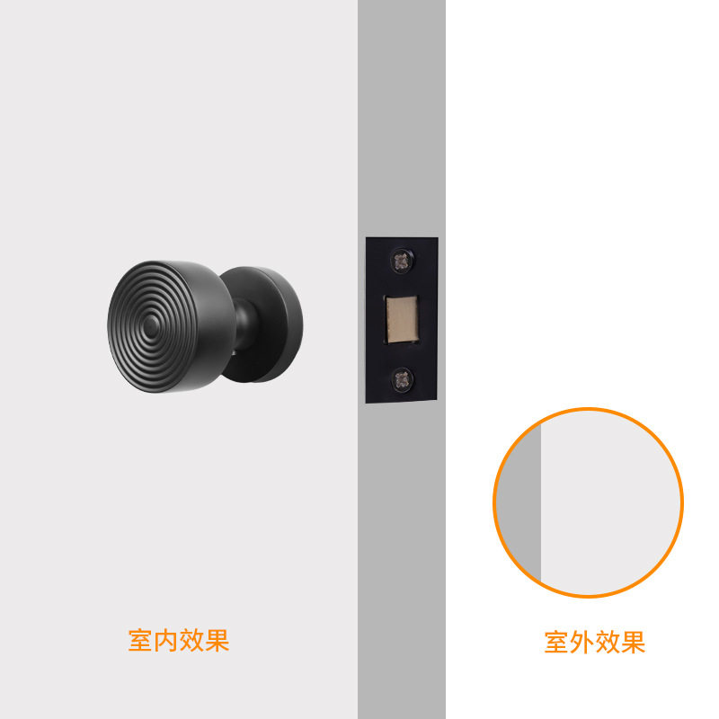 隐形门锁室内单面锁家用带锁体儿童安全锁拉手防盗锁门把手木房门