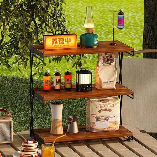 置物架多层可折叠便携式小桌子户外露营野餐放置架桌面收纳小架子