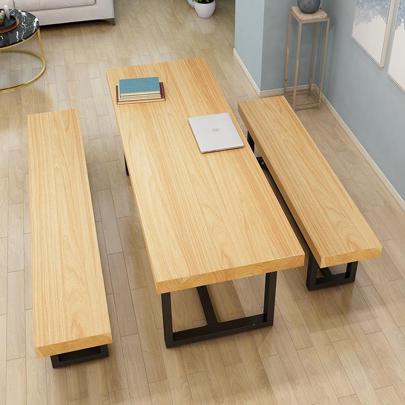 简易长方形现代办公桌图书馆桌椅实木培训桌阅览室长桌接待会客桌