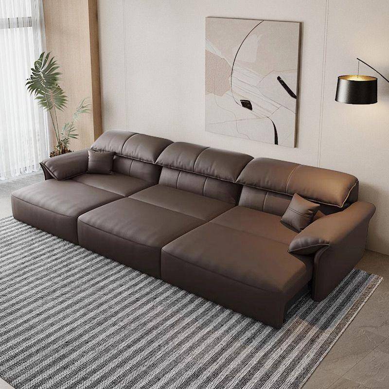 意式极简电动多功能真皮沙发现代可伸缩沙发床零靠墙客厅大小户型